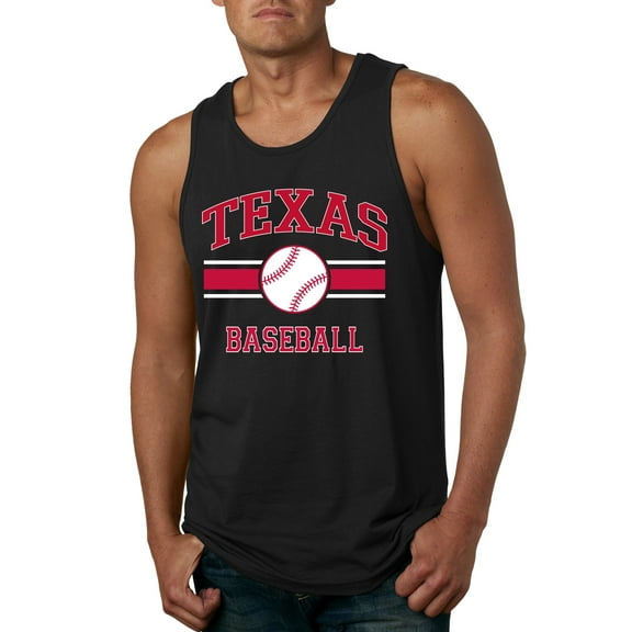 Wild Bobby City of Texas Baseball Fantasy Fan Sports Men's Tank Top, Black, Small