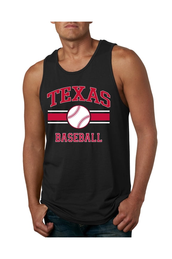 City of Texas Baseball Fantasy Fan Sports Men's Tank Top, Black, Small