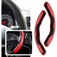 thumbnail image 5 of 2 piezas (patrón de fibra de carbono negro) Funda de volante antideslizante de repuesto para automóvil Funda de volante de fibra de carbono Protector de volante para la mayoría de los automóviles, 5 of 5