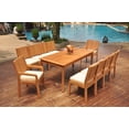 thumbnail image 5 of Grade-A Teak Dining Set: 10 Seater 11 Pc: 71" Rectangle Table And 10 Maldives Chairs (2 Arm & 8 Armless Chairs) Outdoor WholesaleTeak #51ML1611, 5 of 6