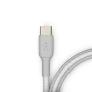 Belkin BoostCharge Braided USB-A to USB-C Cable (5ft) for iPhone 16 Series, iPhone 15 Series, Samsung Galaxy, Note, Pixel Devices iPad Pro, More - Silver