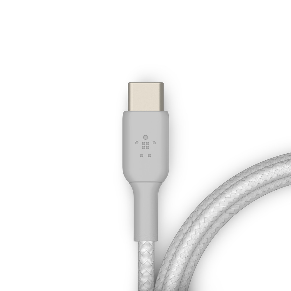 Belkin BoostCharge Braided USB-C to USB-C Cable (5ft) for iPhone 15, iPhone 15 Pro, iPhone 15 Pro Max, iPhone 15 Plus, Galaxy S23, S22, Note10, Note9, Pixel 7, Pixel 6, iPad Pro, & More - Silver - image 3 of 7