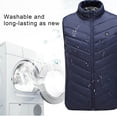 thumbnail image 5 of Bcresic Womens Heated Vest with 3 Heating Levels, 9 Heating Zones, Unisex Washable Jacket Stand Collar Waistcoat Men Lightweight Zip Waterproof Winter Warm Outerwear Saving,Navy,Large, 5 of 6