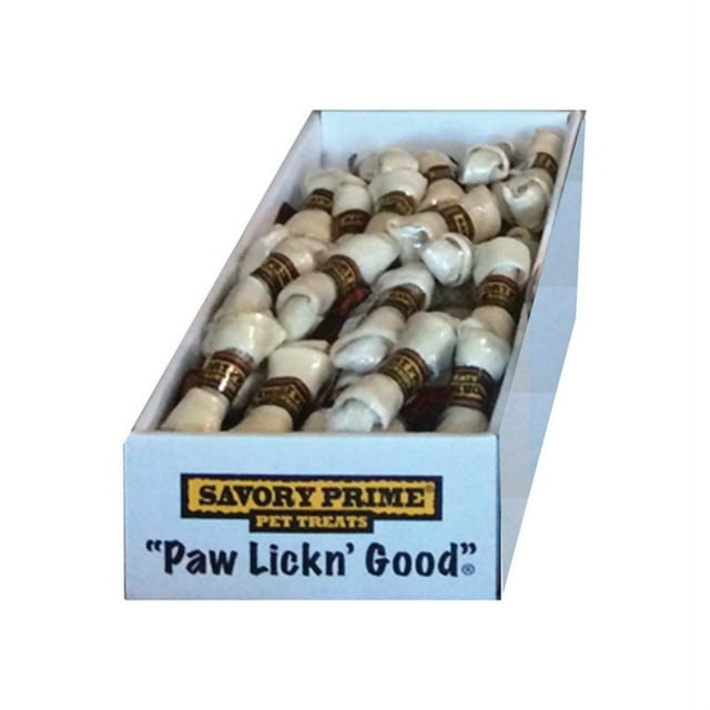 SAVORY PRIME KNOTTED BONE WHT 4-5"" (Pack of 48)