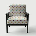 thumbnail image 3 of Designart "Orange Blue And Purple Polka Dot Pattern" Upholstered Transitional Accent Chair - Arm Chair, 3 of 5