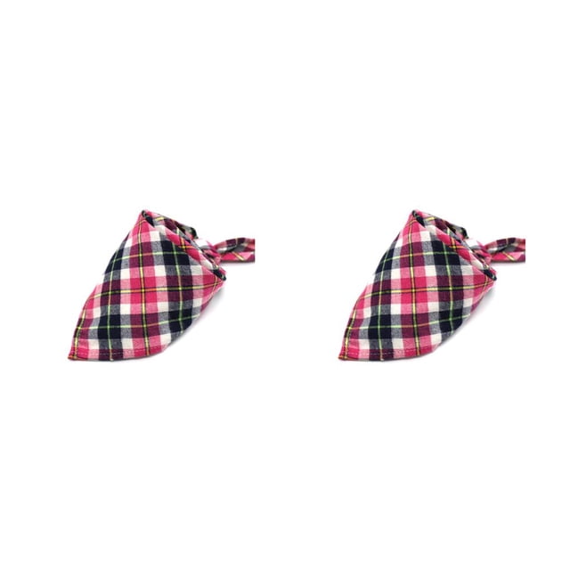 Methold Perro Bandanas Saliva Toalla Triángulo Bufandas ajustables Tema escocés Pajarita Reversible Impresión Mascotas Suministros Tipo 10 tipo 10 2piezas
