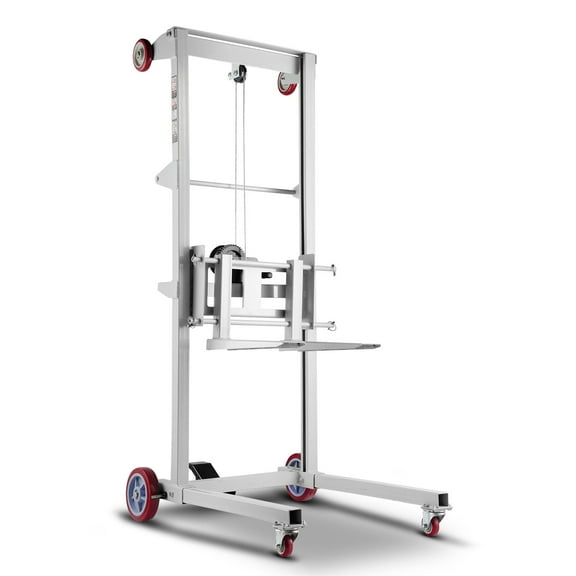 VEVOR Material Lift Winch Stacker, 551 lbs Capacity Pallet Truck Dolly, 70 in Max Lifting Height Manual Winch Stacker, Multifunctional Manual Pallet Truck Stacker with Wheels and Adjustable Fork