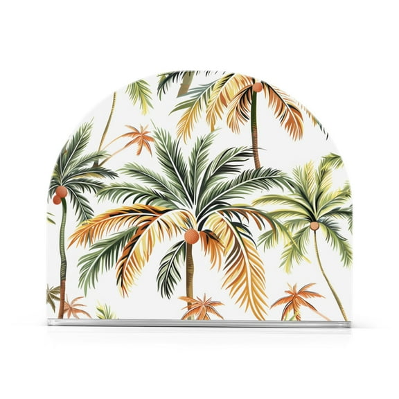 Coconut Trees Full Napkin Holder for Table Clear Napkin Stand Paper Holder Acrylic Organizer Dispenser Napkins for Dinner Kitchen Restaurant Room