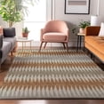 thumbnail image 5 of HomeRoots 668984 5 x 8 ft. Rust Gray & Silver Striped Washable Machine Made Rectangle Area Rug with UV Protection, 5 of 9