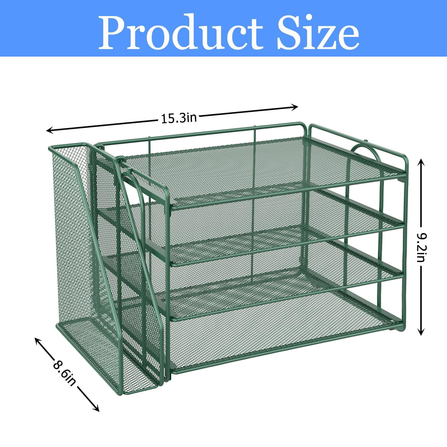 4-tier Paper Organizer With Magazine Holder  Desk Organizers And Accessories & Workspace File For Office Supplies Storag (green 4-tier)