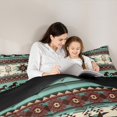 thumbnail image 4 of jejeloiu Aztec Geometric Pattern Bedding Comforter Set 7pcs,Horse Dreamcatcher Queen Bedding Sets,Cyan Red Yellow Queen Sheet Sets For Adults,Microfiber Bedroom Decor Reversible, 4 of 8
