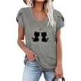 thumbnail image 4 of Birdeem Mode Femmes Été Col en V Manches Courtes T-Shirt Imprimé Décontracté Blouse, 4 of 4