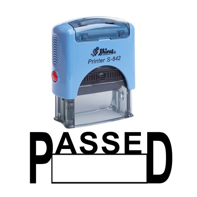 PASSED Self Inking Rubber Stamp Office Stationary Custom Shiny Stamp
