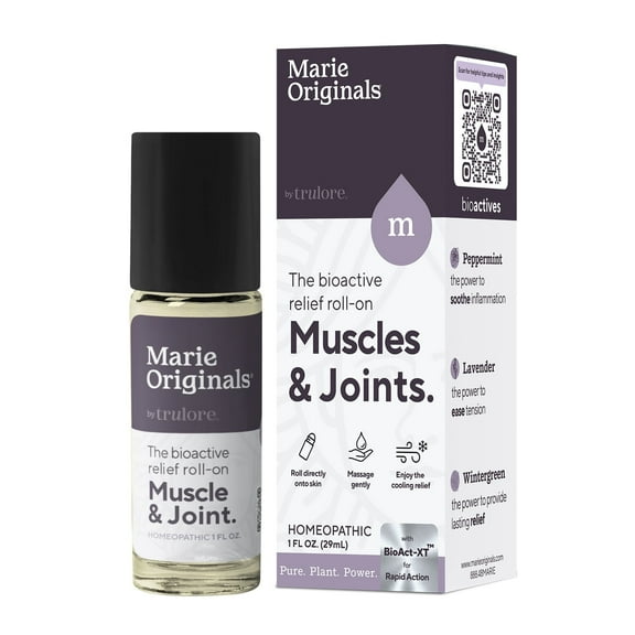 Marie Originals Muscles & Joints Pain Relief Roll-On, Back Knee Muscle Joint Arthritis Pain Relievers, Cooling Menthol, 29ml