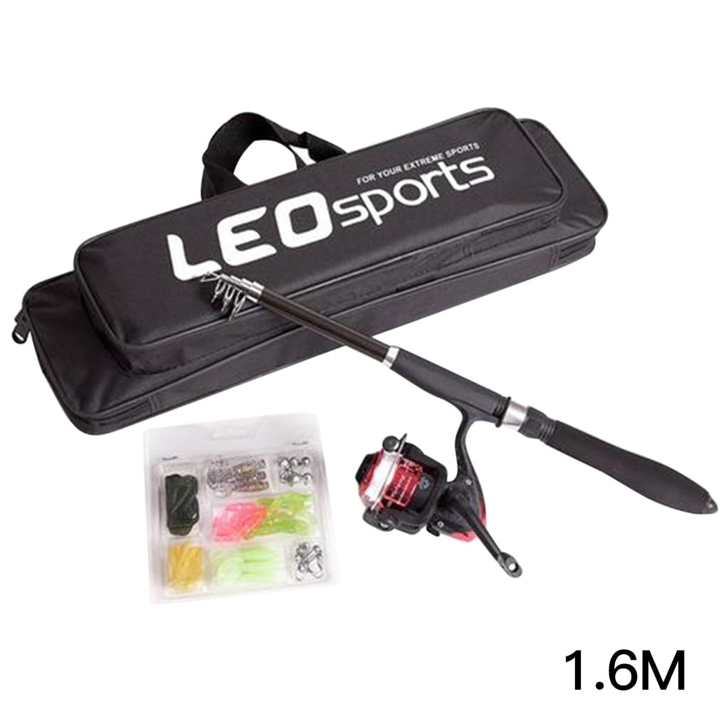 Details about   Portable Telescopic Fishing Rod Spinning Reel Line Lure Combo Set Kit With Bag 