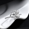 thumbnail image 5 of Cubic Zirconia Butterfly Sterling Silver Open Statement Rings for Women, 5 of 6