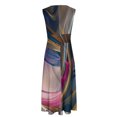 thumbnail image 3 of Vestido Corto de Verano de Moda sin Mangas con Cuello en V Impreso Vestido Casual Grande Del Doblado para Diario, 3 of 5