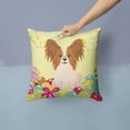 thumbnail image 2 of Caroline's Treasures BB6078PW1414 Easter Eggs Papillon Red White Fabric Decorative Pillow , 14Hx14W, multicolor, 2 of 4