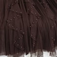 thumbnail image 4 of Womens MiDi Skirt Solid Color Beaded Tulle Skirt with Elastic Waist (S-2XL), 4 of 6