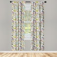 thumbnail image 3 of Ambesonne Bowling Curtains, Cheery Colorful Cartoon, Pair of 28"x63", Multicolor, 3 of 5