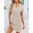 thumbnail image 6 of Women T Shirt Summer Dress Casual Business Mini Loose V-Neck Short Sleeve Dresses Color S, 6 of 10