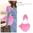 thumbnail image 2 of WORGEOUS 1 pieza de felpa en forma de corazón bolso femenino encantador bolso peludo para invierno otoño, 2 of 9