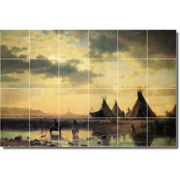 Ceramic Tile Mural-Albert Bierstadt Landscapes Painting 109. 25.5" w x 17" h using (24) 4.25 x 4.25 ceramic tiles