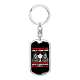 thumbnail image 1 of Name Of The Lord Proverbs 18:10 Stainless Steel or 18k Gold Premium Swivel Dog Tag Keychain, 1 of 8