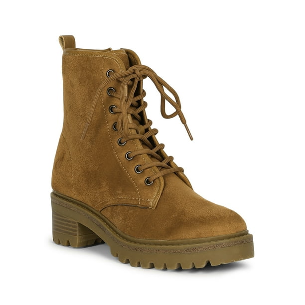 gwen canvas lace up lug sole boot