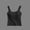 Black, variant on ZGRBOU Womens Built in Bra Tank Tops Cotton Sleeveless Button Henley Shirts Summer Casual Round Neck Slim Fit Basic Crop Cami