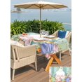 thumbnail image 4 of Cute Easter Bunny Outdoor Tablecloth - 60x102 Inch Rectangle Dining Table Cover, Eucalyptus Leaves Colorful Eggs Wooden Waterproof Outdoor Table Cloth with Umbrella Hole & Zipper for Picnic/Patio, 4 of 7