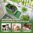 thumbnail image 3 of CAPHAUS XL Enclosed Stainless Steel Cat Litter Box with Lid, Extra Large High Sided Metal Cat Litter Pan w/ Scoop, Odor Control Design, Easy Clean & Anti-Leakage, High Sided Steel Litter Box, Green, 3 of 8