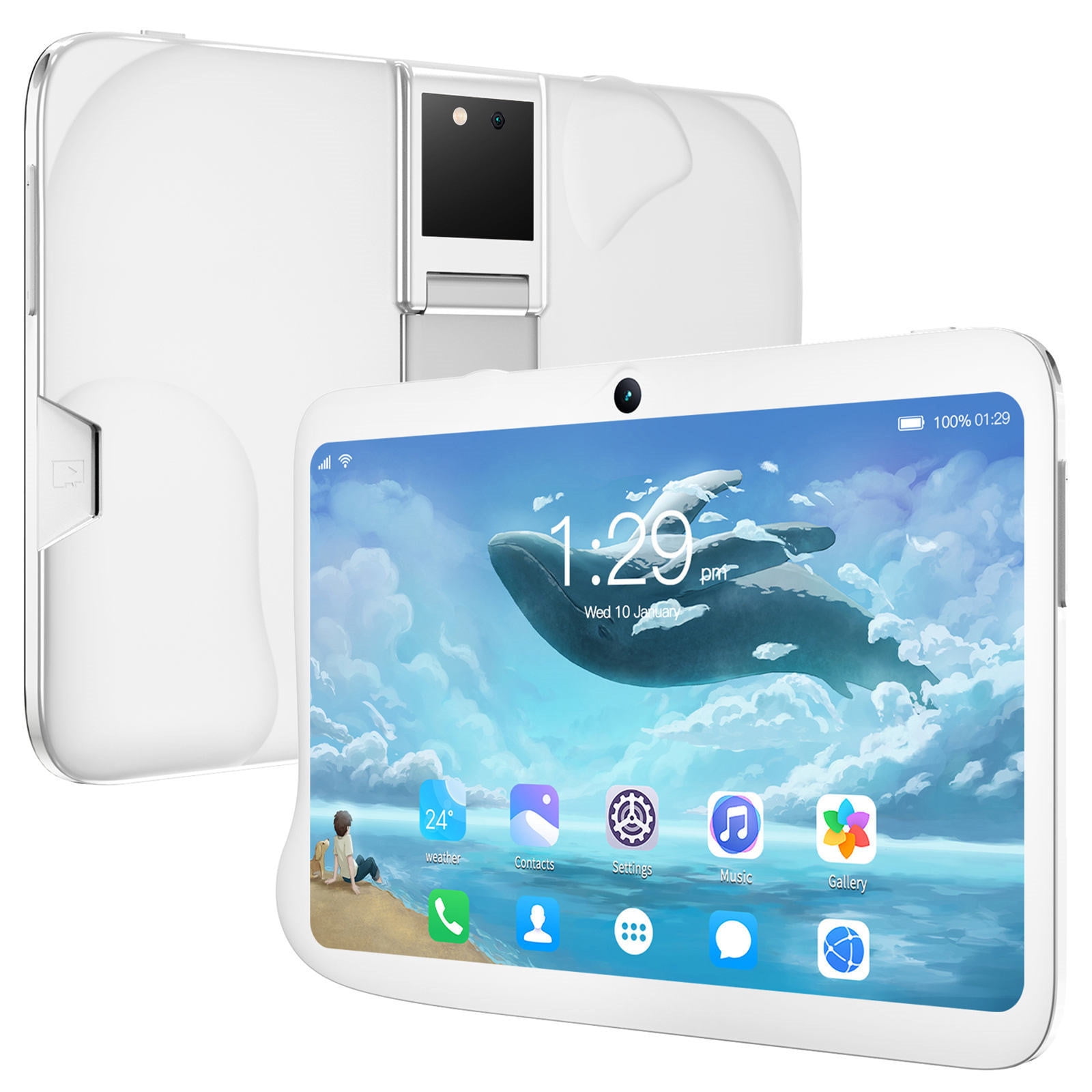 7 Inch K*ids Android Tablet, Pre-Installed Kid Mode & Parental Control, Quad Core Fast Processing, Drop-Proof Protective Case HD Display Tablet With Dual Camera WIFI For Children Learning Gaming