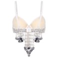 thumbnail image 4 of Traje indio de Bellywood Rave para mujer, correas ajustables, lentejuelas brillantes, sujetador con aros, borlas de cuentas de plástico, Tops para danza del vientre, 4 of 5