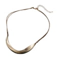 thumbnail image 3 of Collar minimalista con dijes para mujer, colección de accesorios de moda, gargantilla de cadena informal. Marrón, 3 of 9