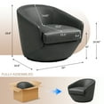 thumbnail image 2 of UIXE Swivel Barrel Accent Chair Set of 2 PU Leather Club Chair Upholstered Armchair for Living Room Modern Round Arm Chair, Black, 2 of 6