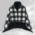 thumbnail image 2 of Shawl Wraps for Women Women's Winter Coral Fleece Double Layer Multifunctional Outdoor Cold Proof And Warm Plaid Blanket Home Shawl Black, 2 of 3