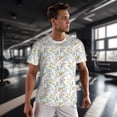 thumbnail image 3 of Wukai Floral Print Men's Short-Sleeved Mesh T-Shirt,Quick-Dry Short Sleeve Workout T-Shirt-6X-Large, 3 of 8