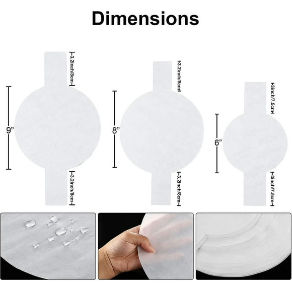 120 Pieces Precut Circle Cake Pan Liners Round Parchment Paper Non-stick Parchment Paper With Lift Tabs For Baking (white)