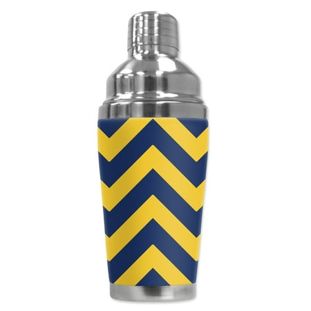 

Mugzie brand Cocktail Shaker with Insulated Wetsuit Cover - Yellow Chevron