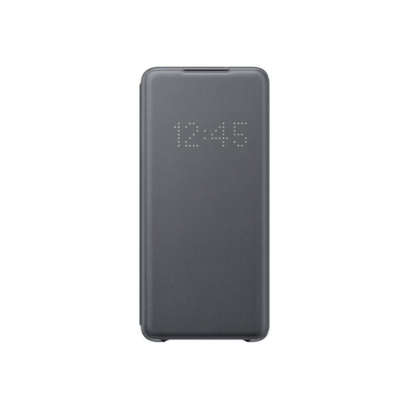 Samsung LED Wallet Cover EF-NG985 - Flip cover for cell phone - fabric-like - gray - for Galaxy S20 , S20  5G