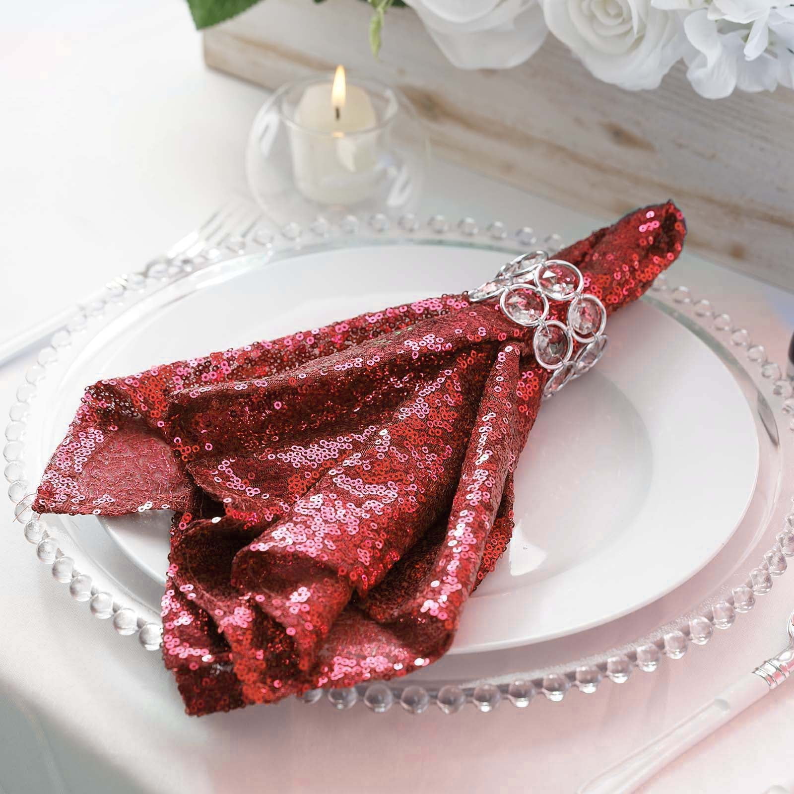 1 PCS Premium Sequin Napkin For Wedding Banquet Party Table Decoration 20x20" 