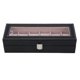 thumbnail image 1 of Caja de reloj de cuero PU con 6 ranuras, vitrina organizadora, almacenamiento de joyas (negro), 1 of 8