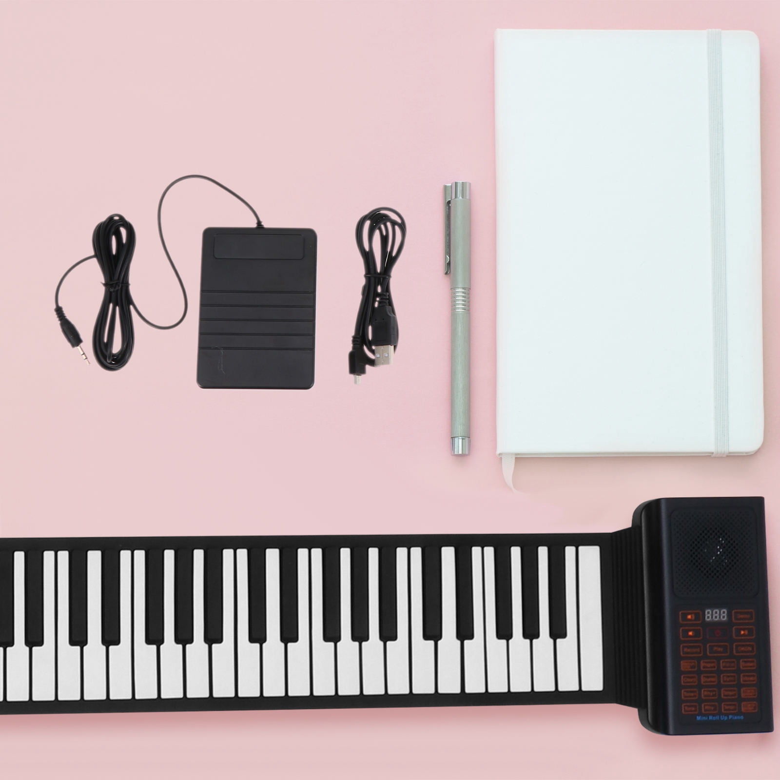 ULTNICE Built-in Rhythms Keys Portable Piano Black Silicone 1Pack for Entertainment