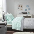 thumbnail image 2 of Ensemble de Draps en Microfibre Polyester Uni avec Feuilles Aqua/argent, 2 of 6