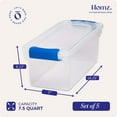thumbnail image 4 of Homz 7.5qt Latching Plastic Storage Container, Clear/Blue, Set of 5, 4 of 8