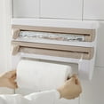 4 In 1 Wall Mounted Kitchen Cling Film Tin Foil Paper Towel Roll Holder