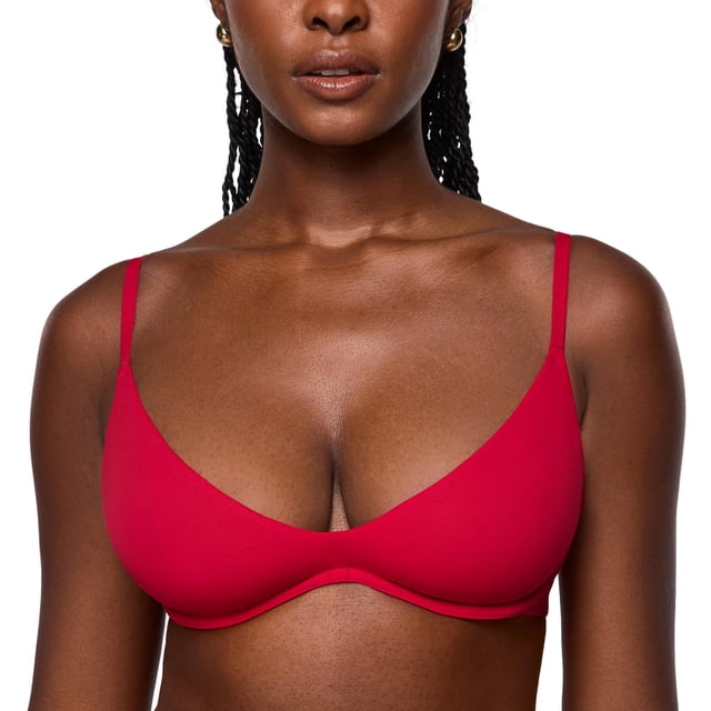 Sostén INLYRIC Inbarely Plus Plunge Demi sin Relleno 38DD Rojo