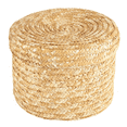 thumbnail image 4 of 12 Pcs Handmade Straw Woven Storage Basket with Lid Snack Organizer Storage Box Baskets Rattan Storage, 4 of 8