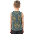 thumbnail image 3 of Yellow Wolf Face Hand Painted Vest Undershirt Tank Top Sleeveless Quick Dry S, 3 of 7